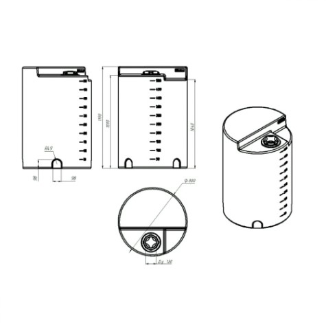 Емкость ЭКОПРОМ L 500 л., вертикальная [белый]
