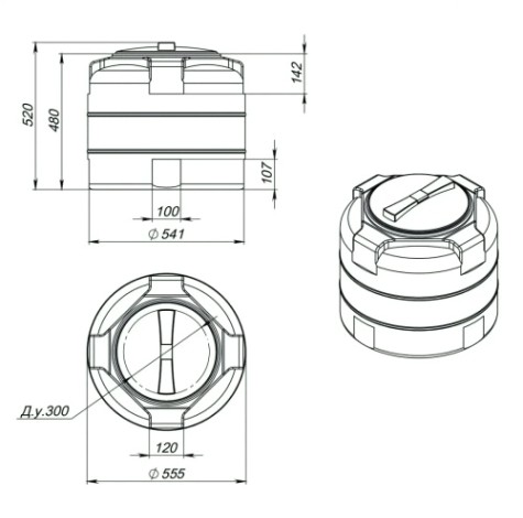 Емкость ЭКОПРОМ T 100 л., вертикальная [синий]