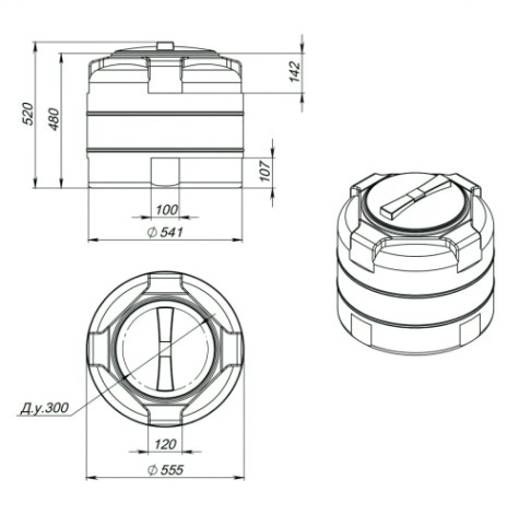 Емкость ЭКОПРОМ T 100 л., вертикальная [зеленый]