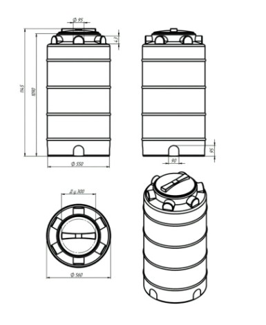 Емкость ЭКОПРОМ T 200 л., вертикальная [черный]