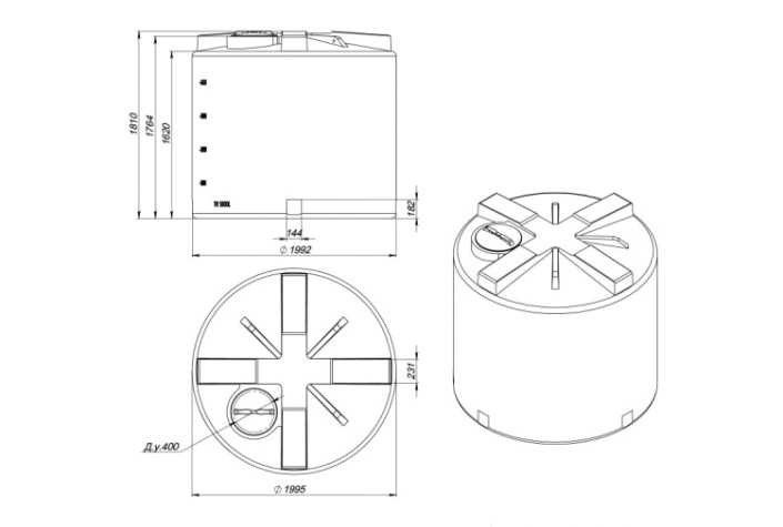 Емкость ЭКОПРОМ TH 5000 л., вертикальная [черный]