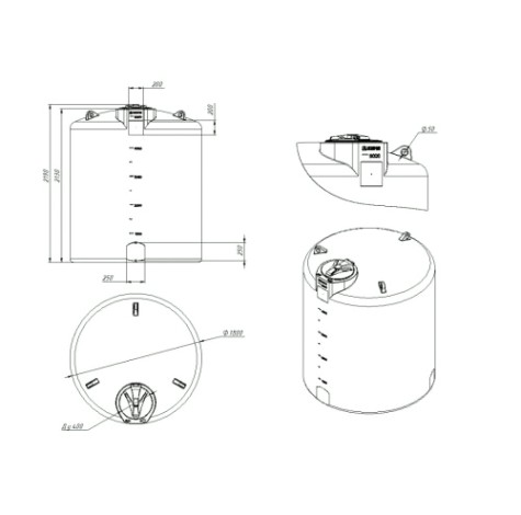 Емкость ЭКОПРОМ TOR 5000 л., вертикальная [черный]