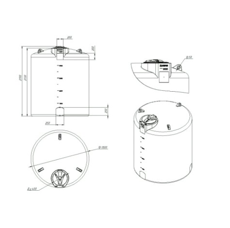 Емкость ЭКОПРОМ TOR 5000 л., вертикальная [синий]