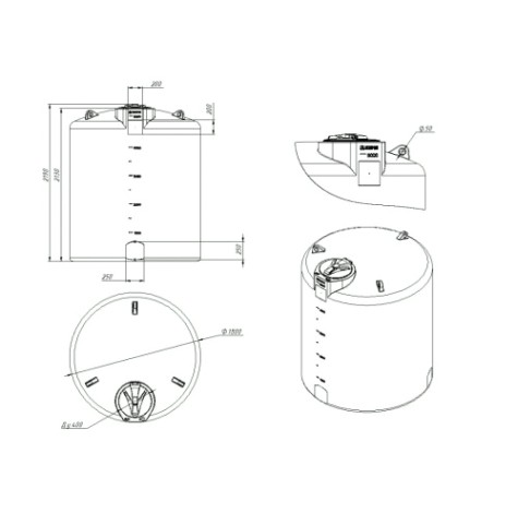 Емкость ЭКОПРОМ TOR 5000 л., вертикальная [зеленый]