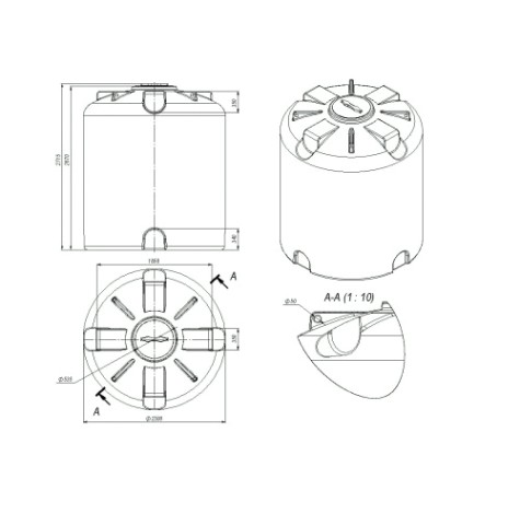 Емкость ЭКОПРОМ TOR10000 л., вертикальная [черный]