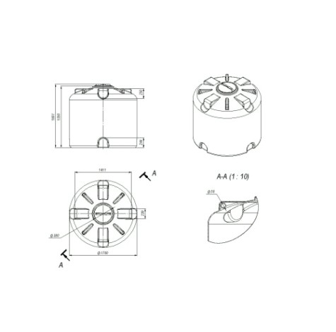 Емкость ЭКОПРОМ TR 3000 л., вертикальная [черный]