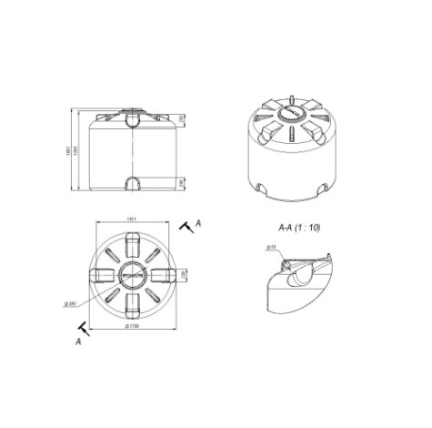 Емкость ЭКОПРОМ TR 3000 л., вертикальная [зеленый]
