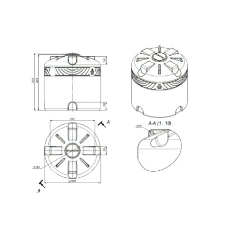 Емкость ЭКОПРОМ TR 5500 л., вертикальная [черный]