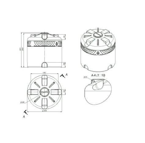 Емкость ЭКОПРОМ TR 5500 л., вертикальная [синий]