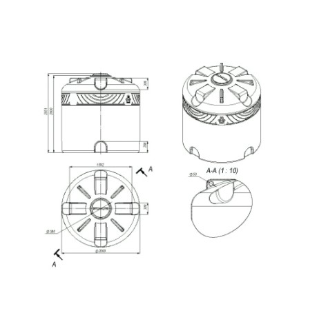 Емкость ЭКОПРОМ TR 5500 л., вертикальная [зеленый]