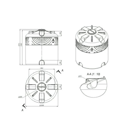 Емкость ЭКОПРОМ TR 6000 л., вертикальная [черный]