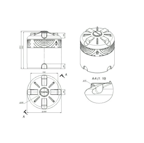 Емкость ЭКОПРОМ TR 6000 л., вертикальная [синий]