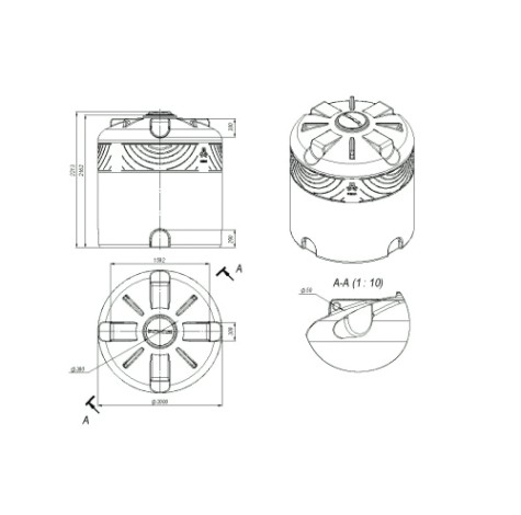 Емкость ЭКОПРОМ TR 6000 л., вертикальная [зеленый]