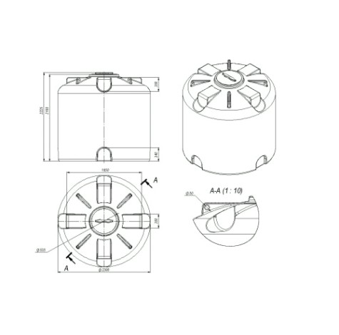 Емкость ЭКОПРОМ TR 8000 л., вертикальная [черный]