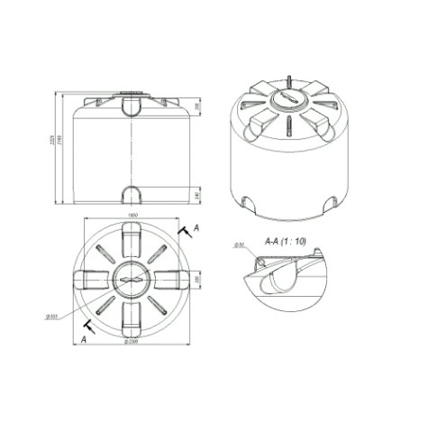 Емкость ЭКОПРОМ TR 8000 л., вертикальная [зеленый]