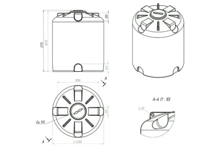 Емкость ЭКОПРОМ TR10000 л., вертикальная [белый]