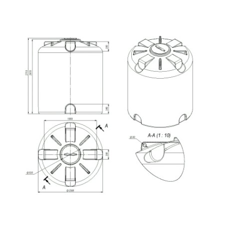 Емкость ЭКОПРОМ TR10000 л., вертикальная [черный]