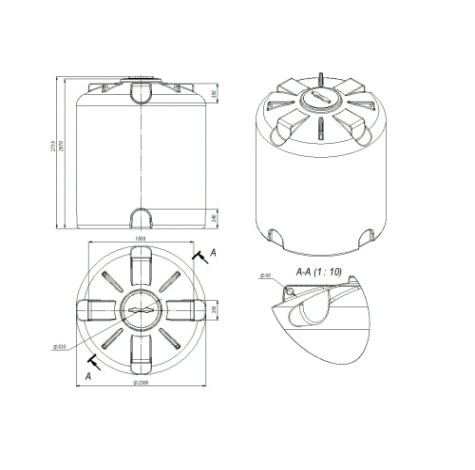 Емкость ЭКОПРОМ TR10000 л., вертикальная [синий]