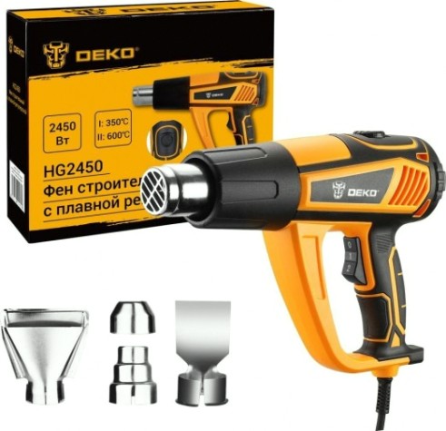 Фен строительный DEKO HG2450 с плавной регулировкой [063-4335]
