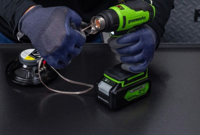 Фен строительный GREENWORKS G24HG аккумуляторный, без АКБ и ЗУ [3400207]