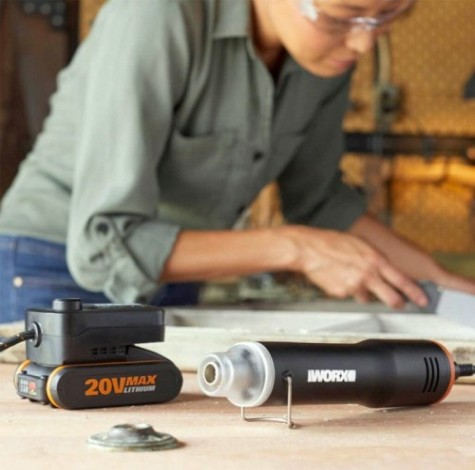 Фен строительный Worx WX743.9 без АКБ и ЗУ аккумуляторный [WX743.9]