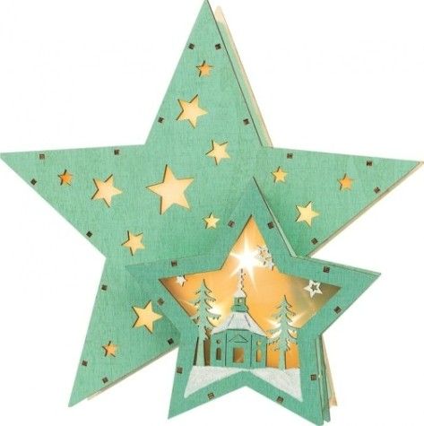 Фигурка деревянная Neon-Night Домик Звездочета с подсветкой 26х7х25 см [504-019]