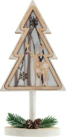 Фигурка деревянная Neon-Night Елка на подставке с подсветкой 14,5х5х30 см [504-028]