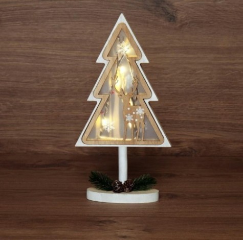 Фигурка деревянная Neon-Night Елка на подставке с подсветкой 14,5х5х30 см [504-028]