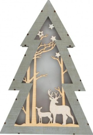 Фигурка деревянная Neon-Night Елочка с подсветкой 20х6,5х29 см [504-025]