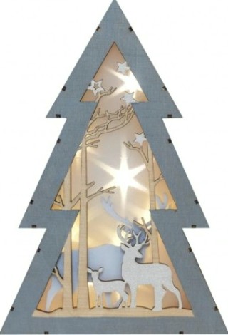 Фигурка деревянная Neon-Night Елочка с подсветкой 20х6,5х29 см [504-025]