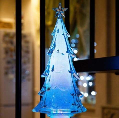 Фигурка деревянная Neon-Night "Елочка со звездой" на подставке 37 см [513-026]