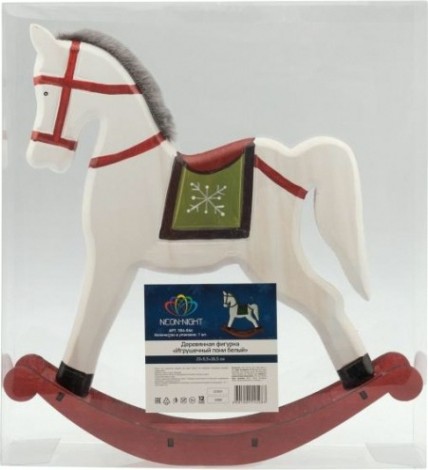 Фигурка деревянная Neon-Night Игрушечный пони белый 25х5,5х26,5 см [504-044]