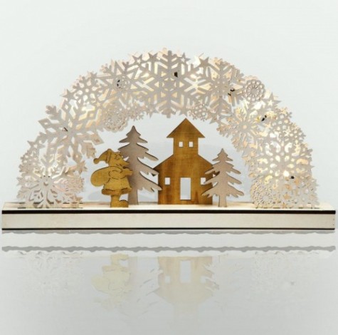 Фигурка деревянная Neon-Night Рождественская сказка с подсветкой 44,5x6x24 см [504-021]