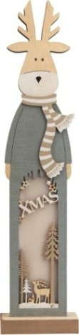 Фигурка деревянная Neon-Night Рождественский Олень с подсветкой 11х5х47 см [504-007]