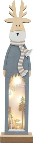 Фигурка деревянная Neon-Night Рождественский Олень с подсветкой 11х5х47 см [504-007]
