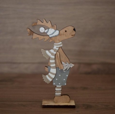 Фигурка деревянная Neon-Night Рождественский Олень синий 10,5х4х18 см [504-005]