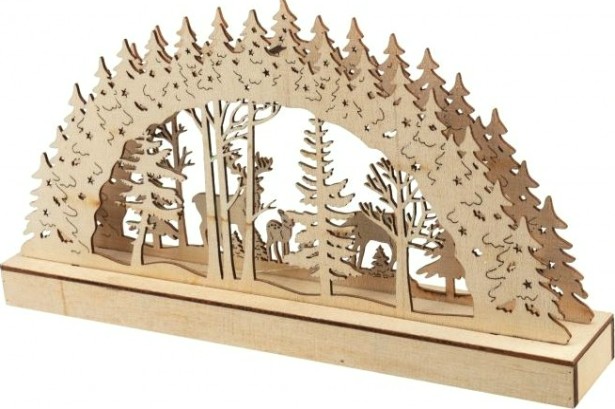 Фигурка деревянная Neon-Night Семейство оленей с подсветкой 30х5х15,7 см [504-026]