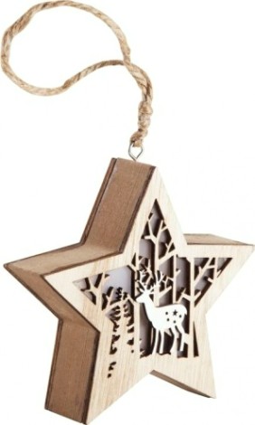 Фигурка деревянная Neon-Night Звездочка с подсветкой 24х13х3,6 см [504-022]