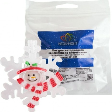 Фигурка светодиодная Neon-Night "Снеговик на снежинке" [501-021]