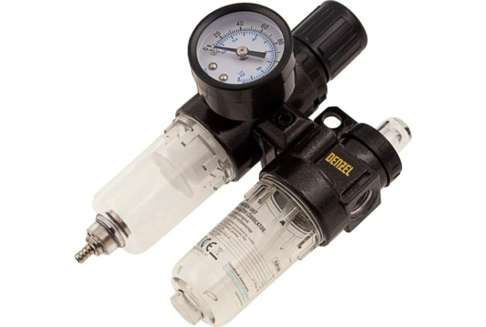 Фильтр с регулятором давления Denzel FLR1500 10 бар, 1500 л/мин, 1/4" [57469]