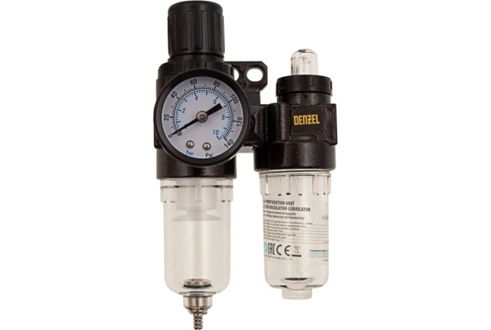 Фильтр с регулятором давления Denzel FLR1500 10 бар, 1500 л/мин, 1/4" [57469]