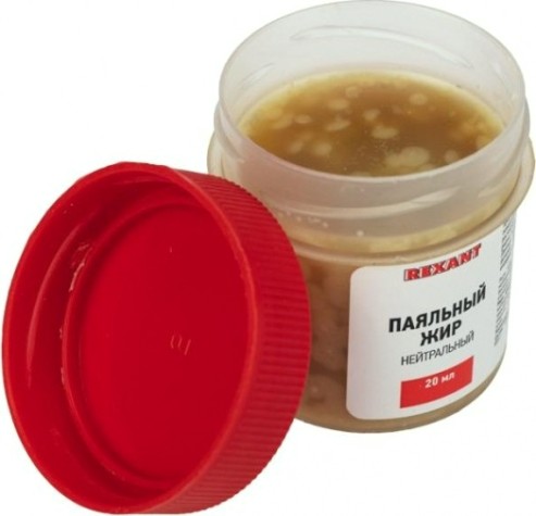 Флюс для пайки REXANT ПР3665 паяльный жир нейтральный, 20 мл, банка [09-3665]