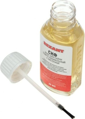 Флюс для пайки REXANT СКФ скф (спирто-канифольный), 30 мл, с кисточкой, флак [09-3641-1]