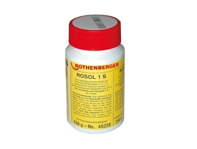 Флюс ROTHENBERGER ROSOL 1S 45220 пастообразный, 250 г [45220]
