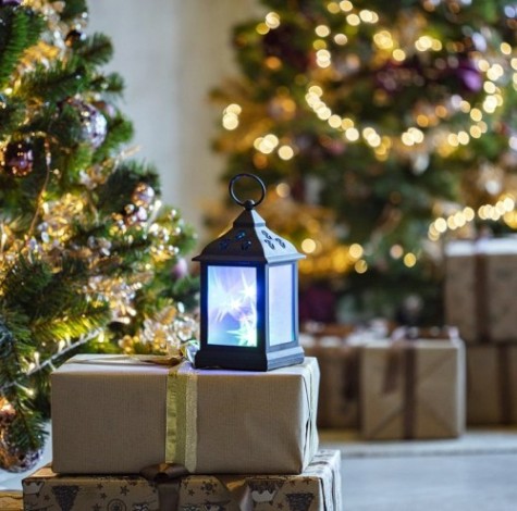 Фонарь декоративный Neon-Night с эффектом мерцания черный корпус 11х11х22,5 см, RGB [513-064]