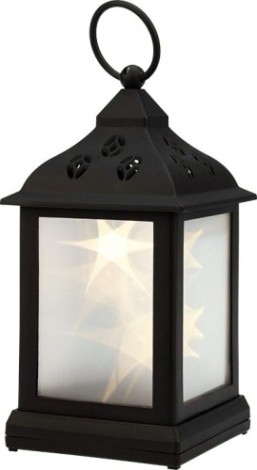 Фонарь декоративный Neon-Night с эффектом мерцания черный корпус 11х11х22,5 см, теплый белый [513-065]