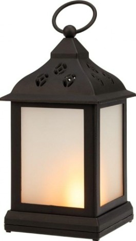 Фонарь декоративный Neon-Night с эффектом пламени свечи черный корпус 11х11х22,5 см, теплый белый [513-066]