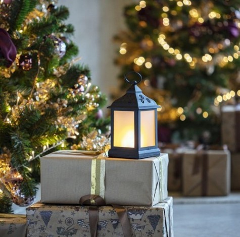 Фонарь декоративный Neon-Night с эффектом пламени свечи черный корпус 11х11х22,5 см, теплый белый [513-066]