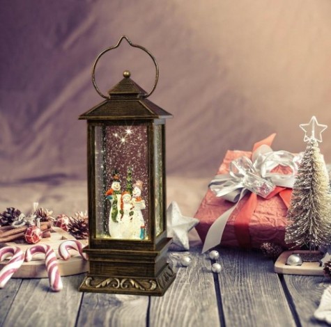 Фонарь декоративный Neon-Night с эффектом снегопада и подсветкой Новый год [501-161]