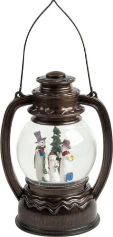 Фонарь декоративный Neon-Night с эффектом снегопада и подсветкой Снеговики, белый [501-061]
